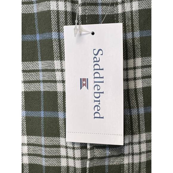 Saddlebred Shirt Mens XL Plaid Classic Fit Long Sleeve Button Up Casual Preppy - Picture 8 of 9